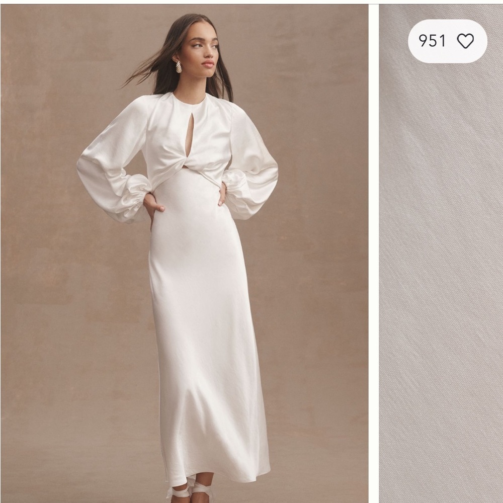 Significant Other Demi Long Sleeve Open-Back midi dress